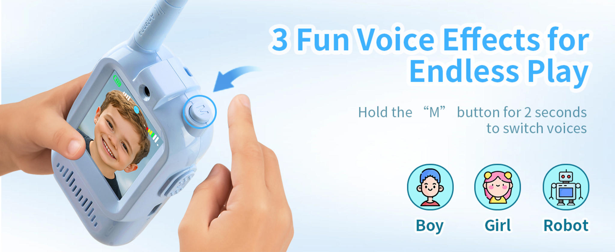 Kids Video Walkie Talkie 2-Pack: Rechargeable Toy with HD Camera & Voice Changer image 14