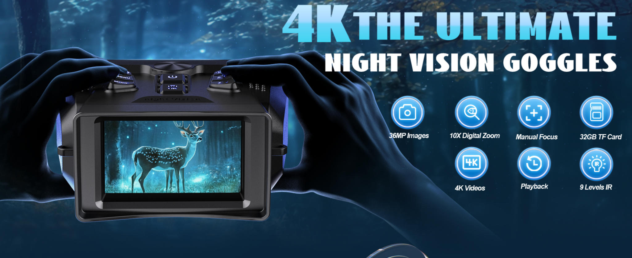 4K Night Vision Binoculars with 3.0" HD Screen image 7