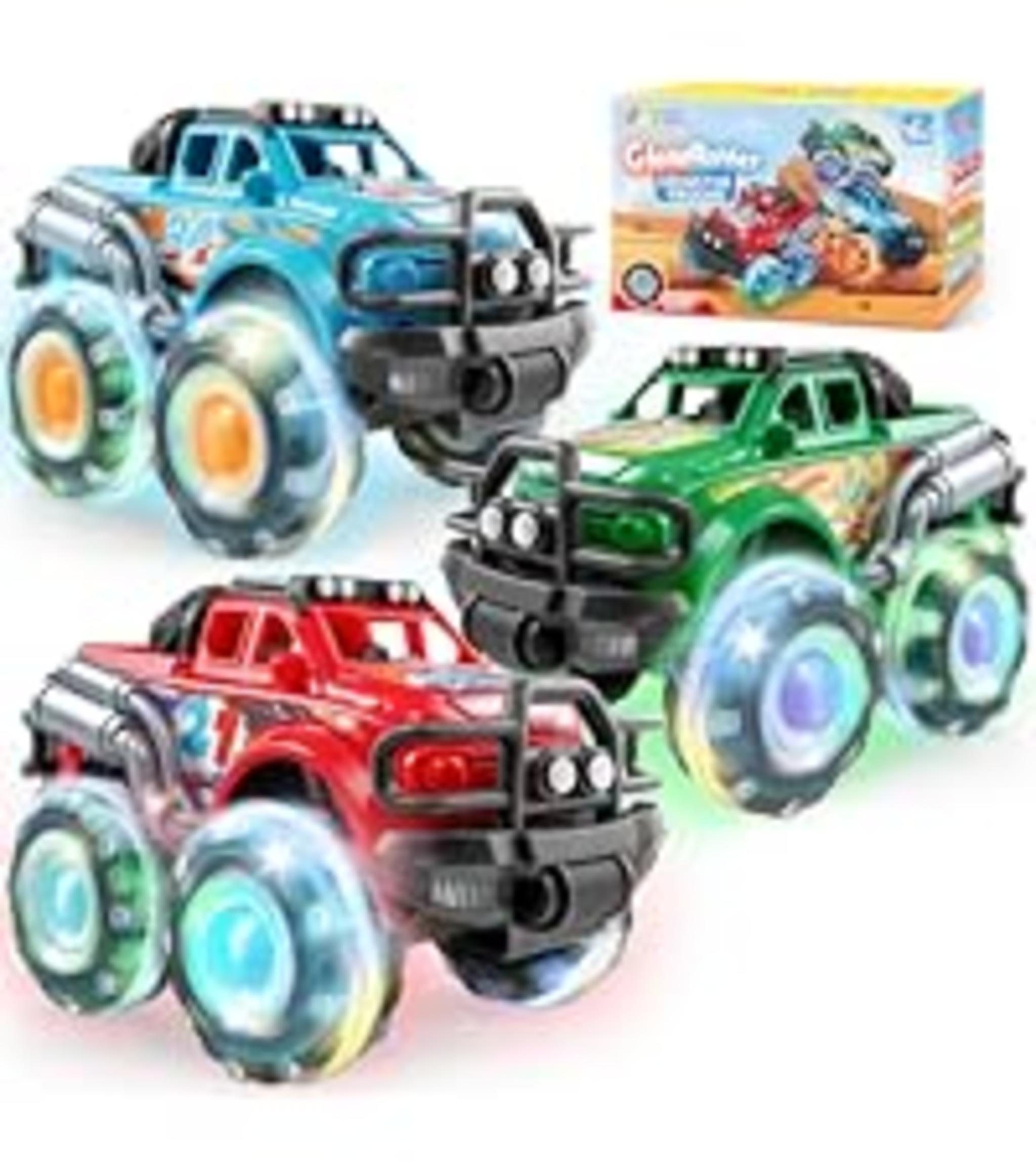 3 Pack Motion Activated Light Up Monster Trucks with LED Wheels image 13