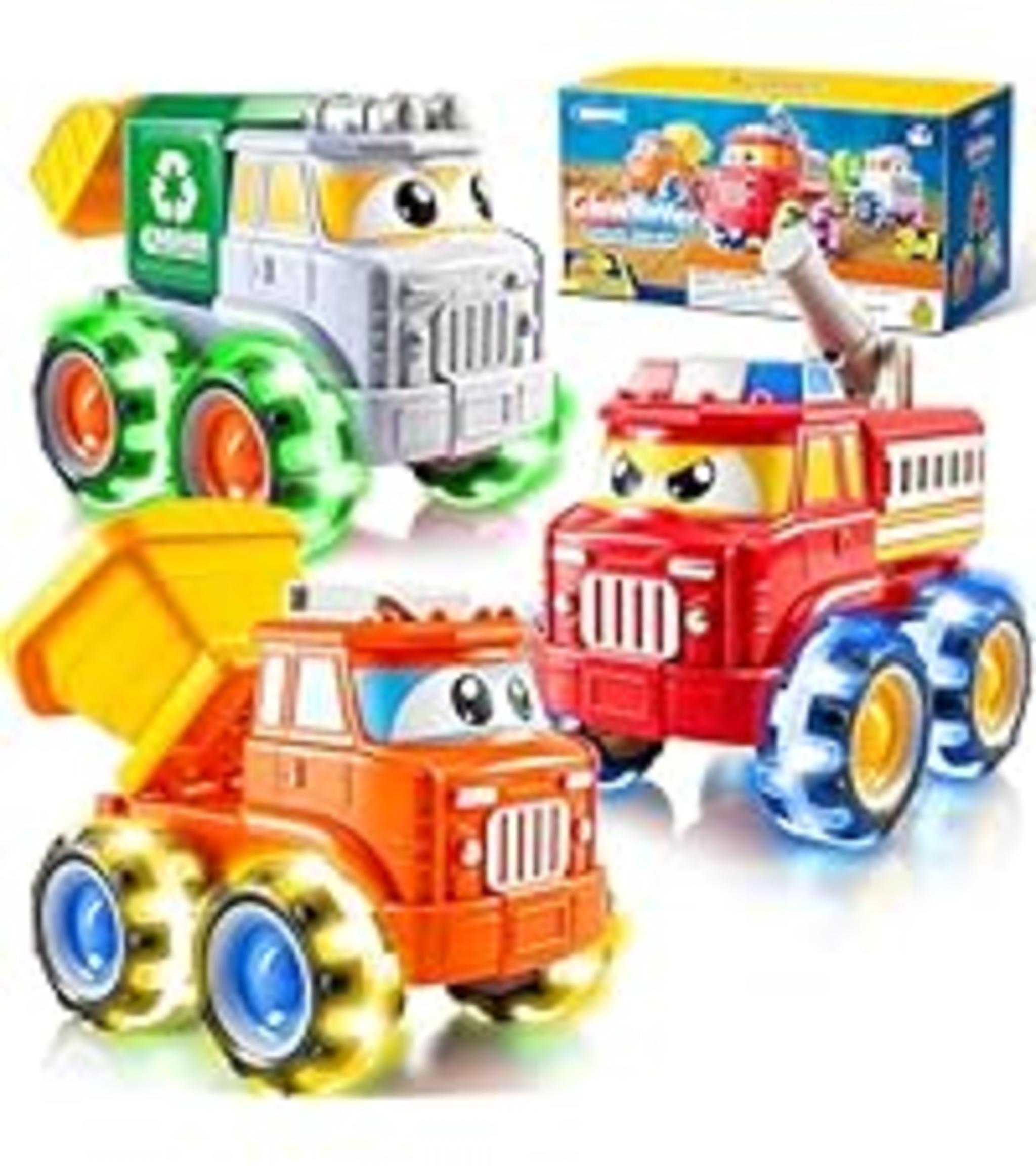 3 Pack Motion Activated Light Up Monster Trucks with LED Wheels image 14