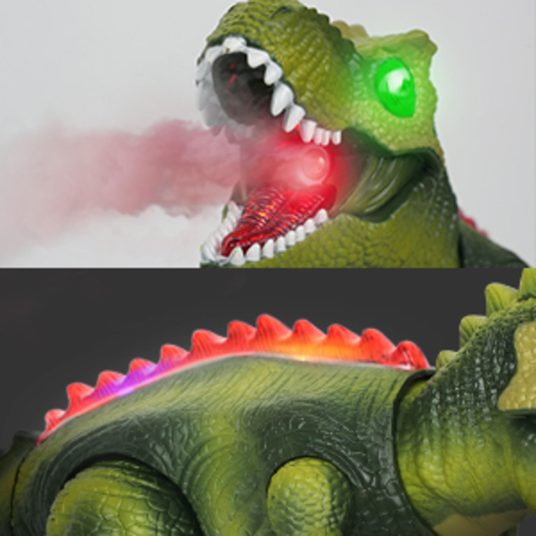 Remote Control T-Rex Dinosaur Toy with LED Lights, Fog Spray & Realistic Roars for Kids 3+ image 10