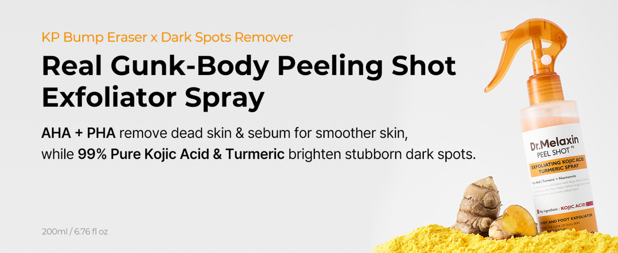 Korean Kojic Acid & Turmeric Exfoliating Body Spray with Keratin Care image 7