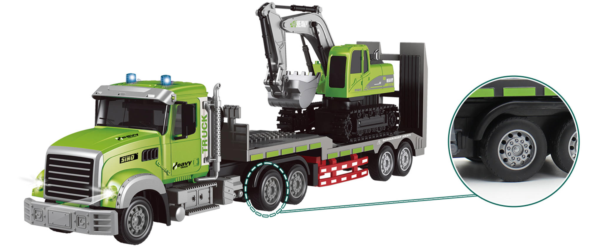 1:12 Scale RC Semi-Truck & Excavator Toy Set with Sound and Lights image 9