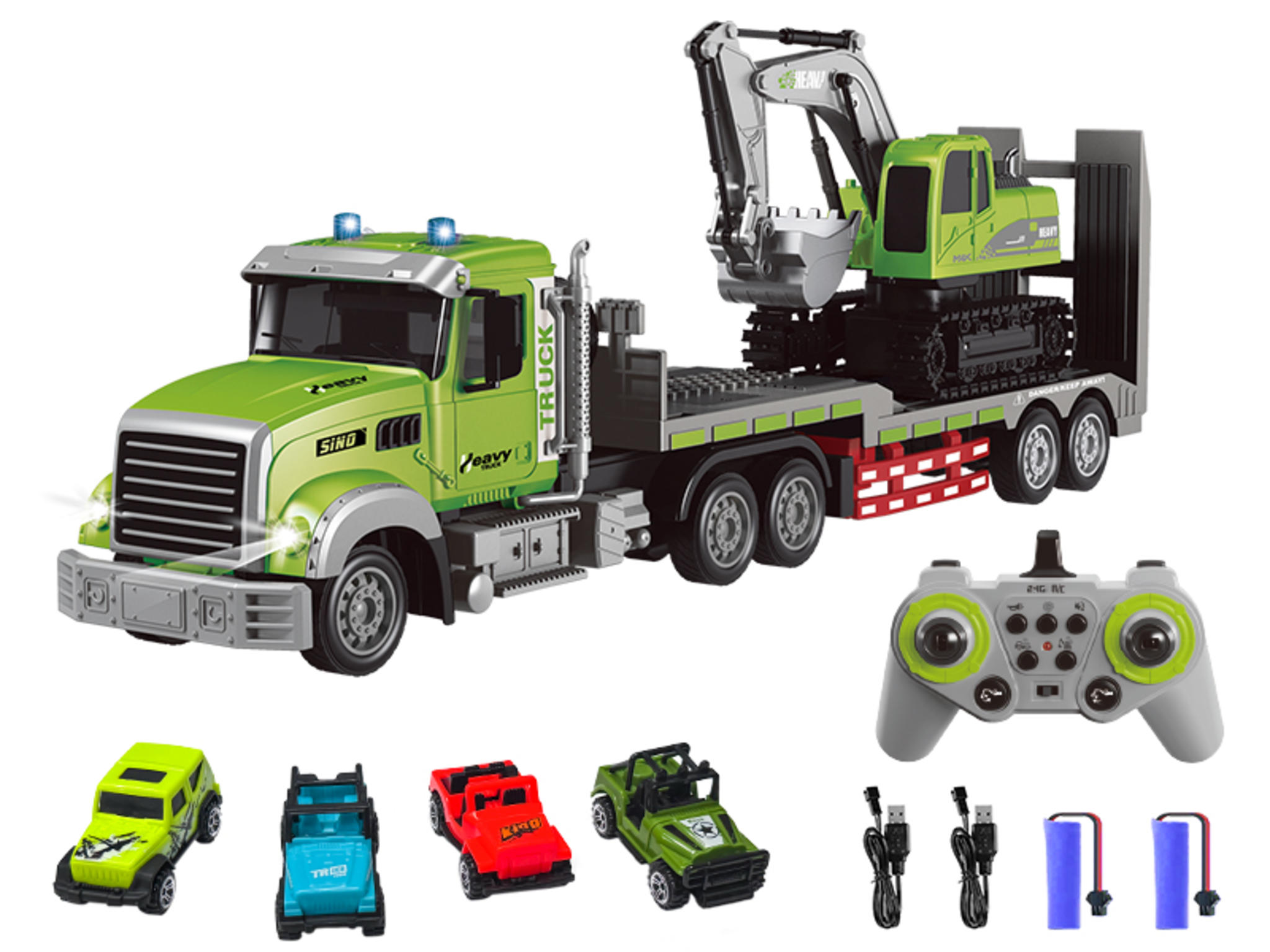 1:12 Scale RC Semi-Truck & Excavator Toy Set with Sound and Lights image 12
