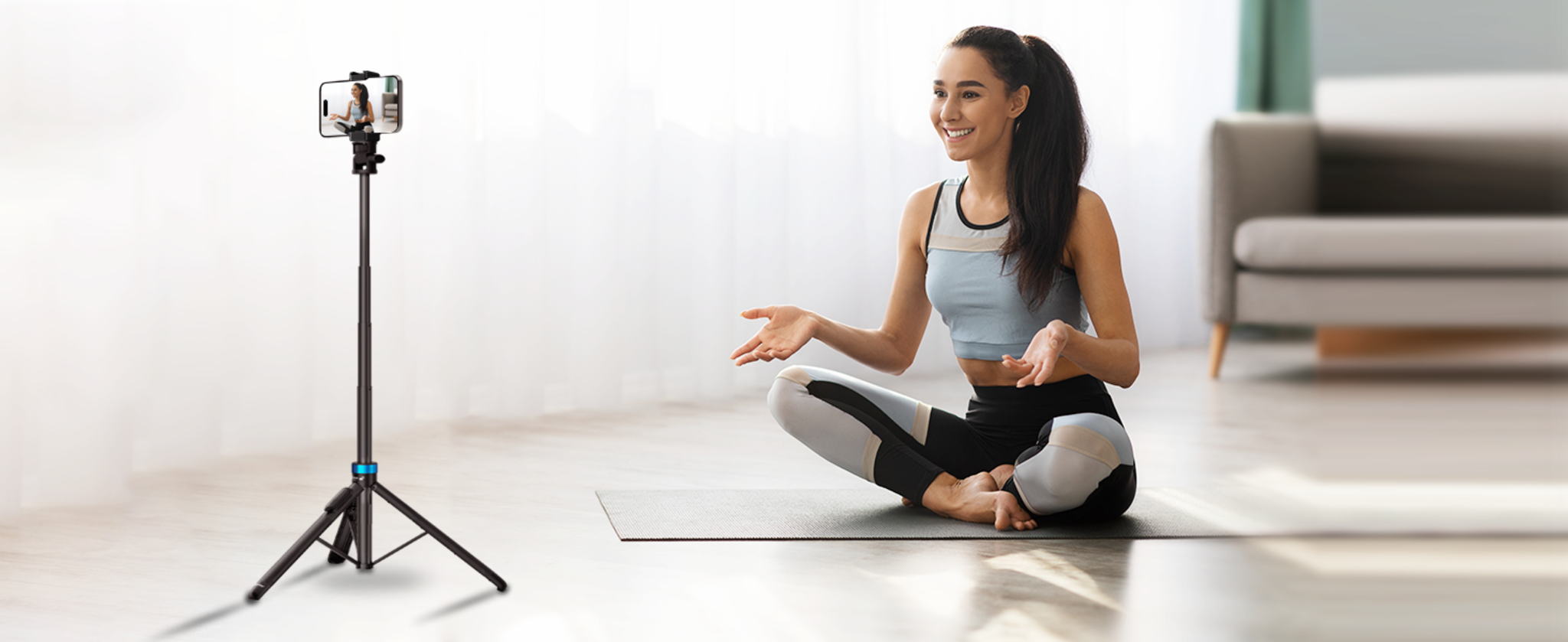 72-Inch Extendable Phone Tripod with Remote & Universal Phone Holder image 15