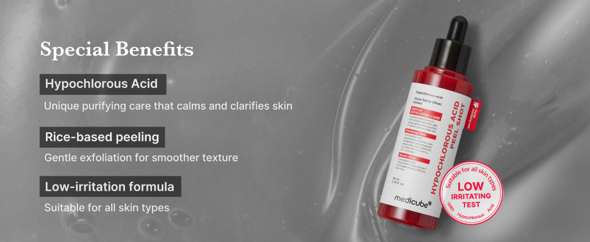 Hypochlorous Acid Rice Peel Shot | Gentle Exfoliating Serum image 9