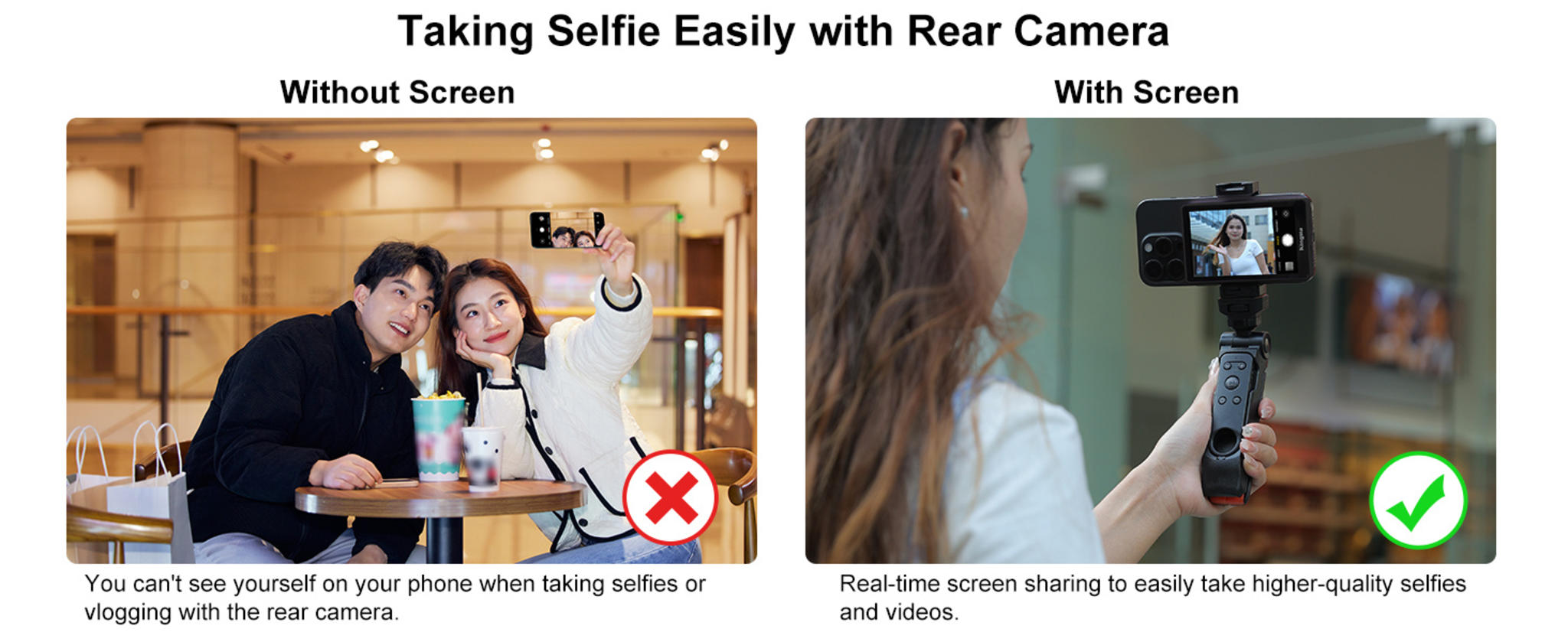 Magnetic Phone Vlog Selfie Monitor Screen - 1080P Wireless & 4K Wired Recording image 8