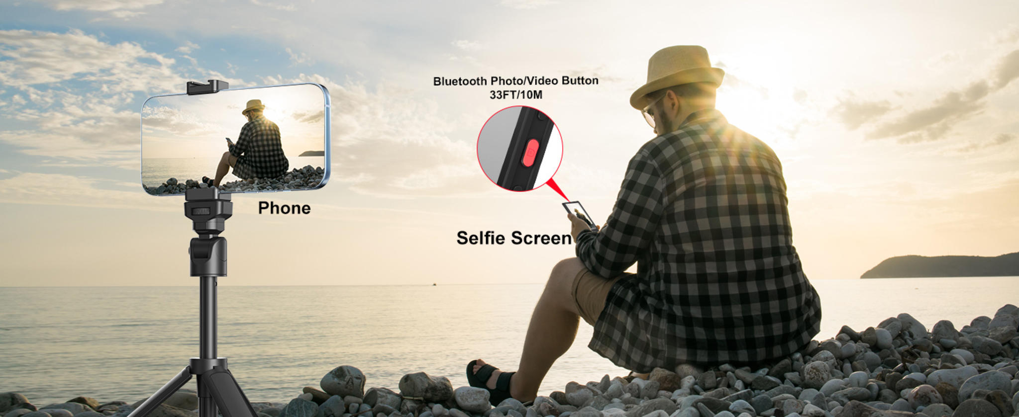 Magnetic Phone Vlog Selfie Monitor Screen - 1080P Wireless & 4K Wired Recording image 9