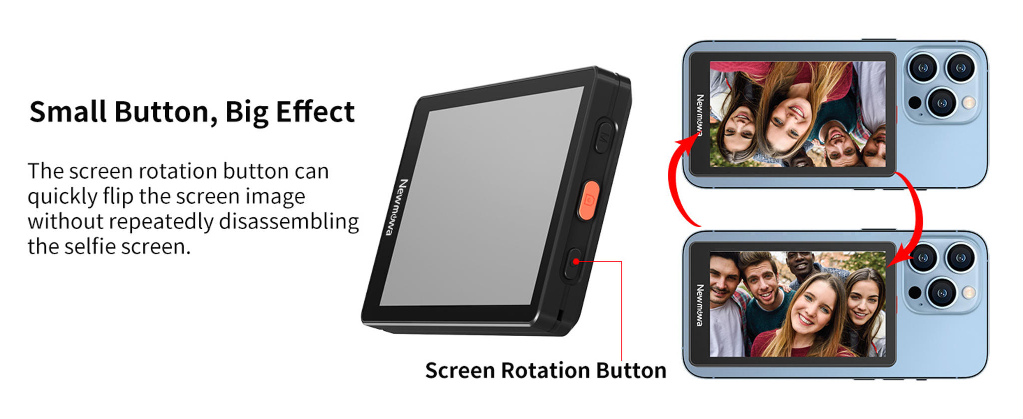 Magnetic Phone Vlog Selfie Monitor Screen - 1080P Wireless & 4K Wired Recording image 10
