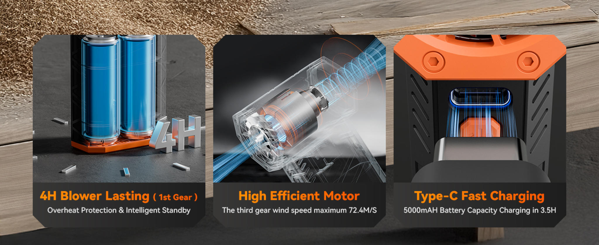 110000RPM Electric Air Duster with 3-Speed Settings, Fast Charging & 4 Nozzles image 7