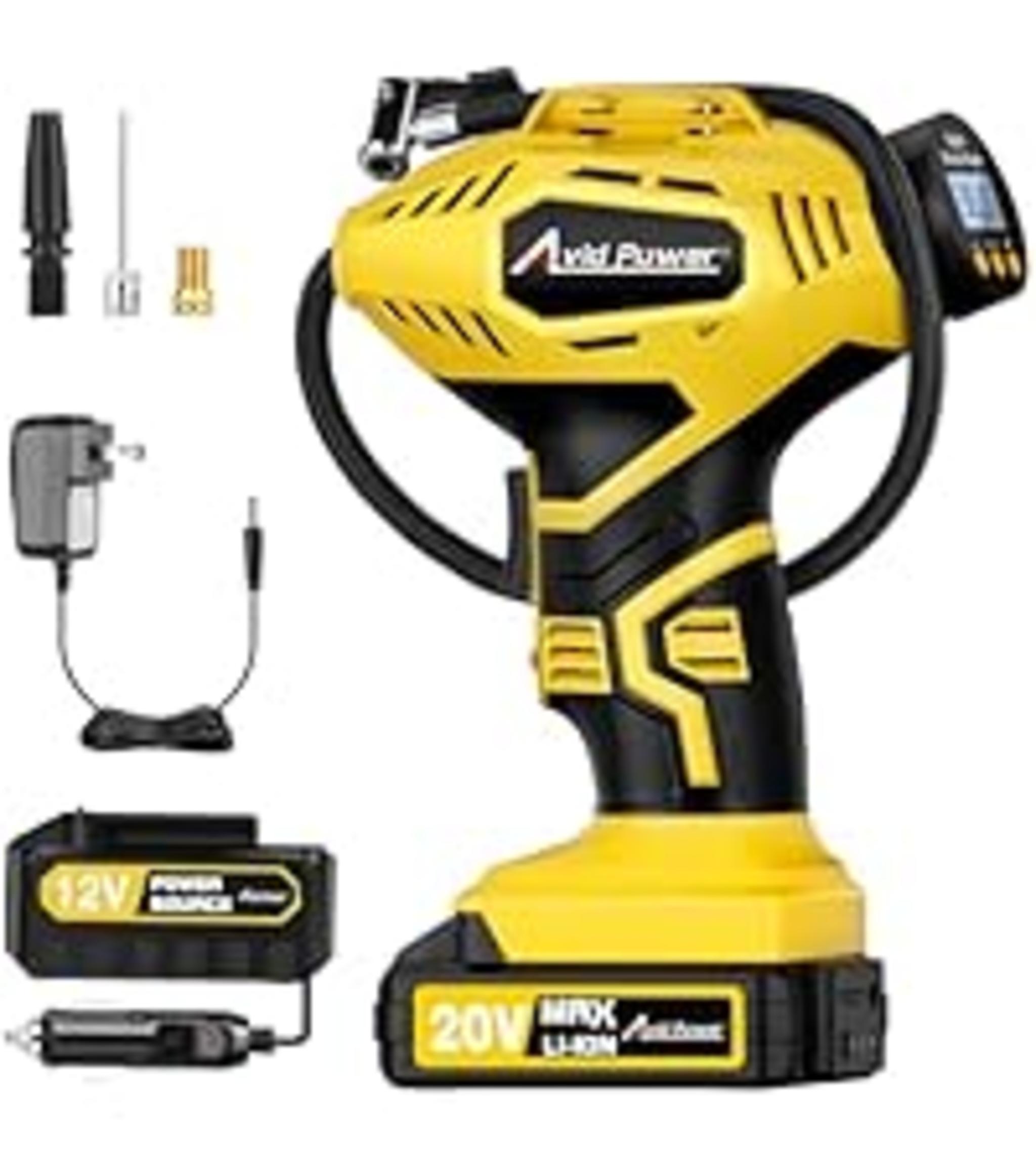 20V Cordless Tire Inflator with Auto Shut-off, Digital Gauge & Dual Power Supply image 14