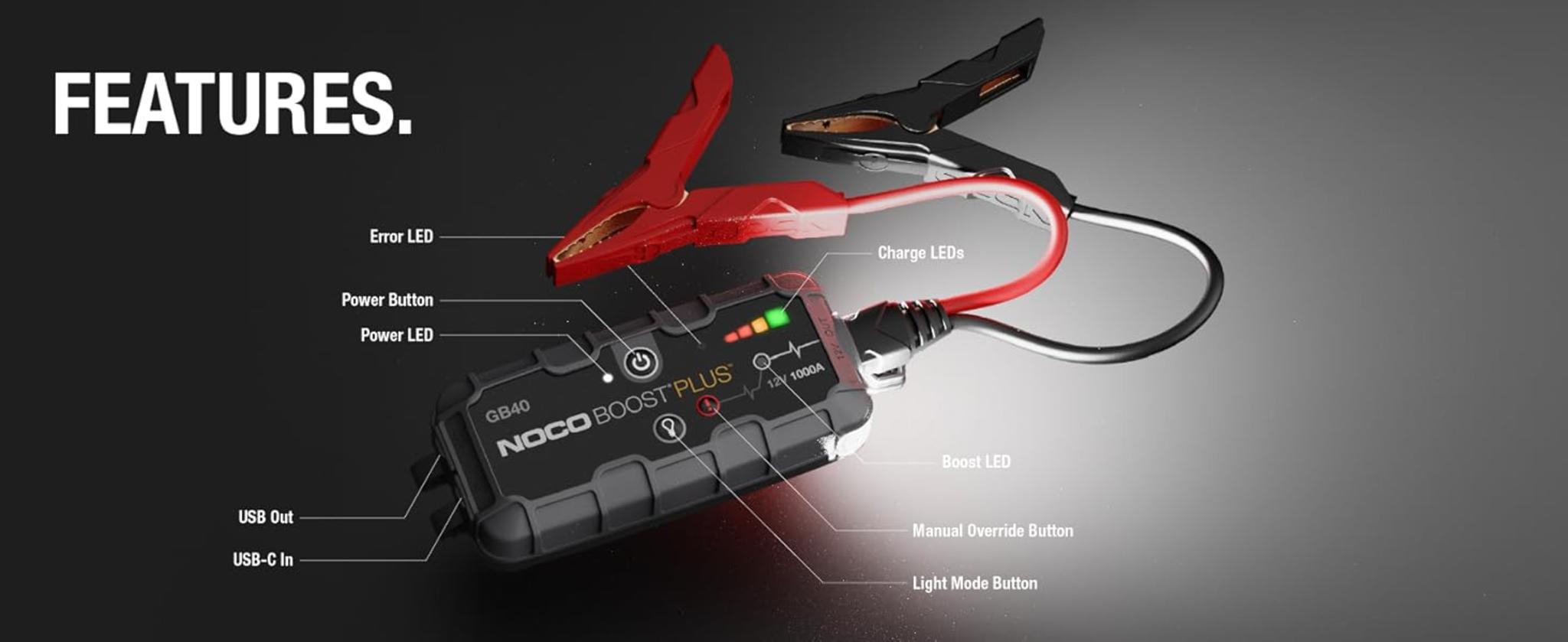 1000A UltraSafe Jump Starter - 12V Lithium Battery Booster Pack with Power Bank image 6