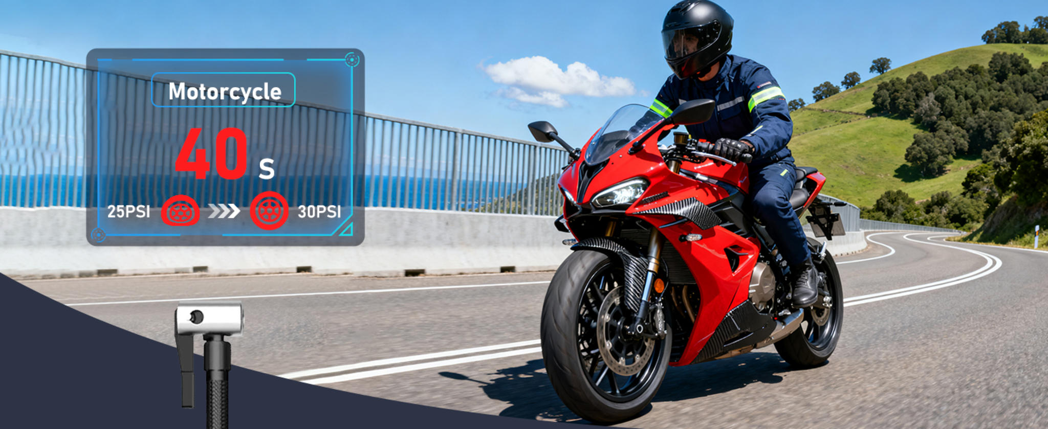 150PSI Cordless Portable Air Compressor with Auto Shut Off, LED Light for Car Tires image 12