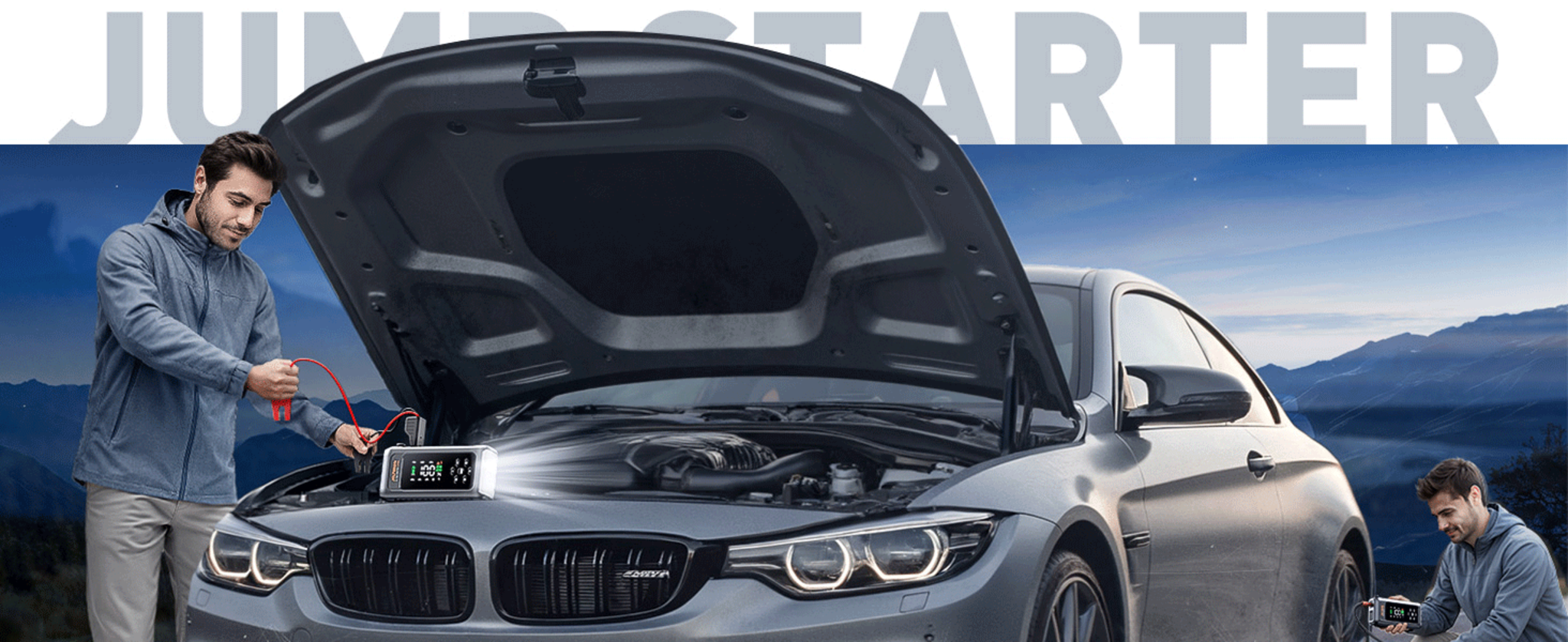 4500A Car Battery Jump Starter with 150PSI Air Compressor, 8-in-1 Portable Power Bank image 6