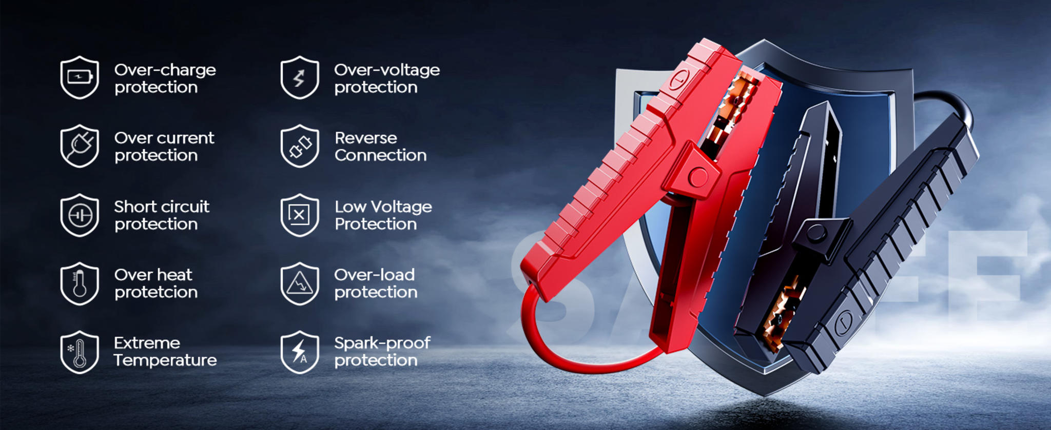 4500A Car Battery Jump Starter with 150PSI Air Compressor, 8-in-1 Portable Power Bank image 10