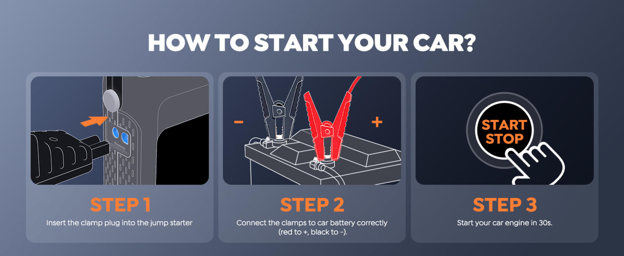 4500A Car Battery Jump Starter with 150PSI Air Compressor, 8-in-1 Portable Power Bank image 11