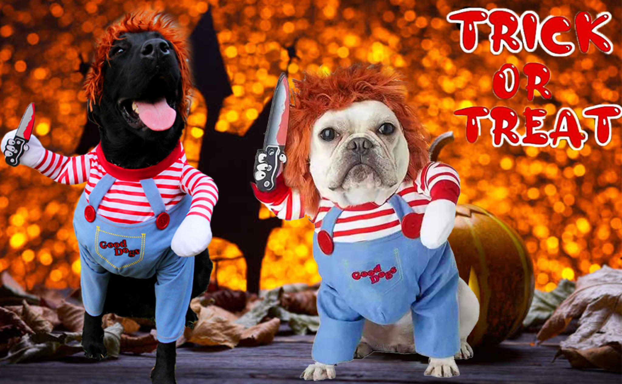 Chucky Killer Doll Pet Costume with Foam Knife & Wig - Cosplay for Dogs & Cats image 7