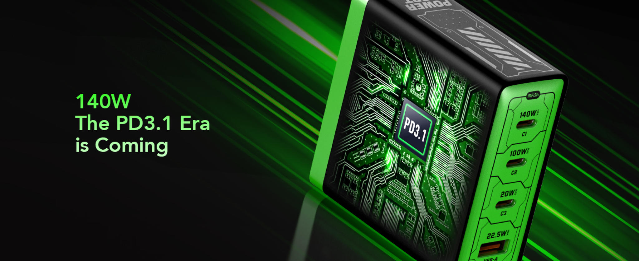 140W GaN Fast Charger with 4 Ports, Foldable Plug image 21