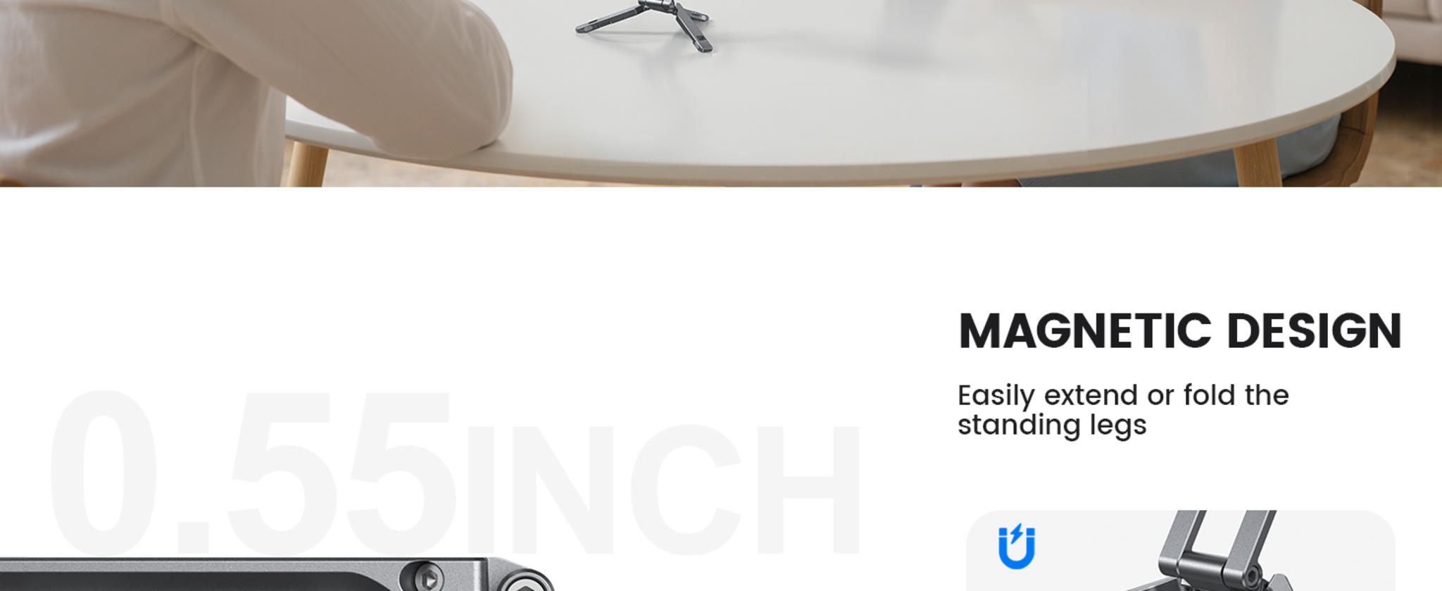 Ultra-Compact Magnetic Phone Tripod Stand with 5-in-1 Design for Flexible Shooting image 8