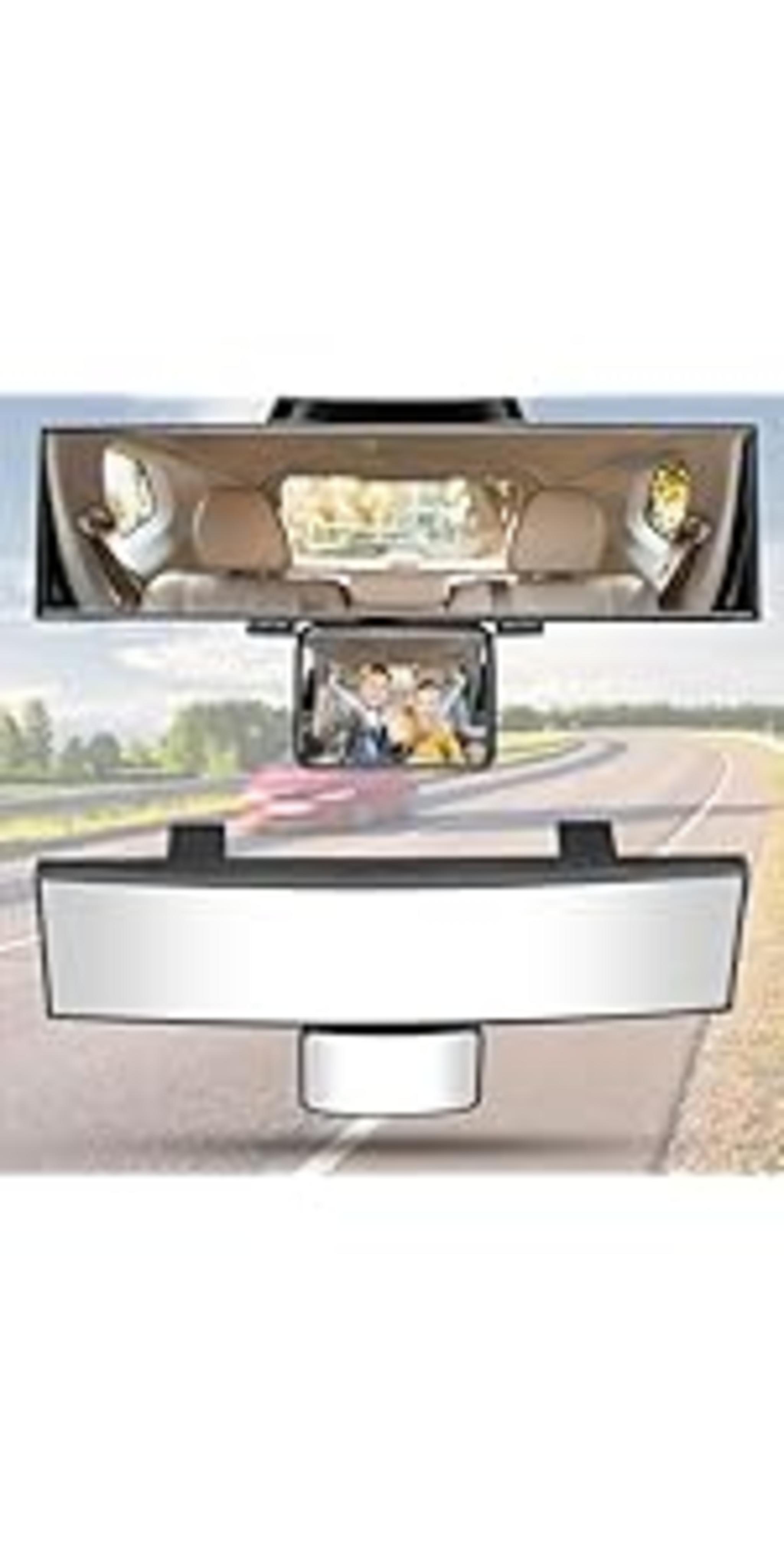 11.81 Inch Panoramic Convex Interior Clip-on Wide Angle Mirror for Car SUV Trucks image 16