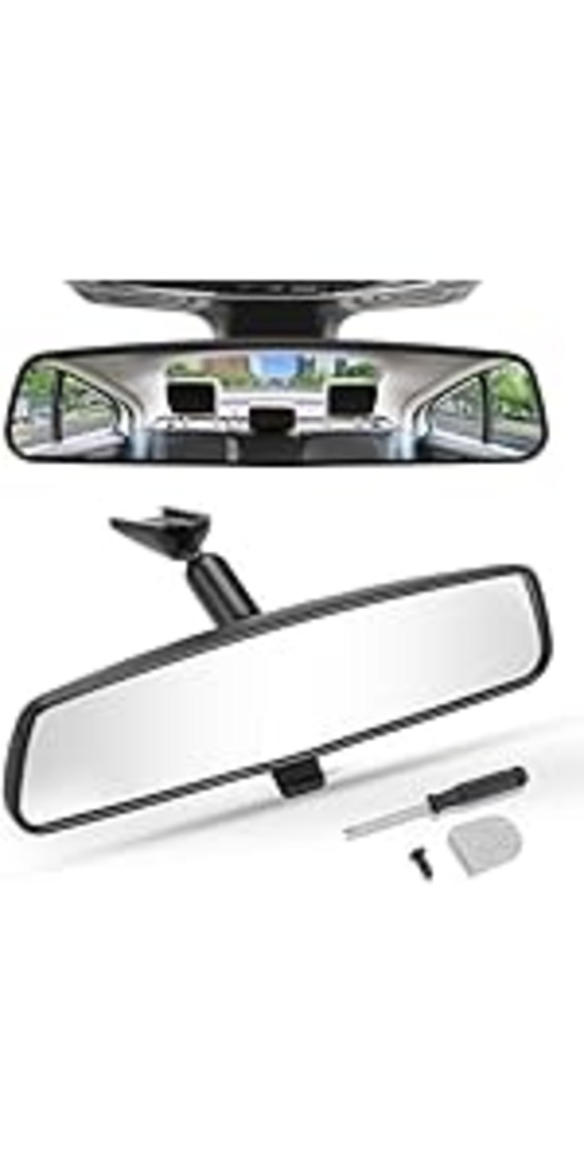 11.81 Inch Panoramic Convex Interior Clip-on Wide Angle Mirror for Car SUV Trucks image 17