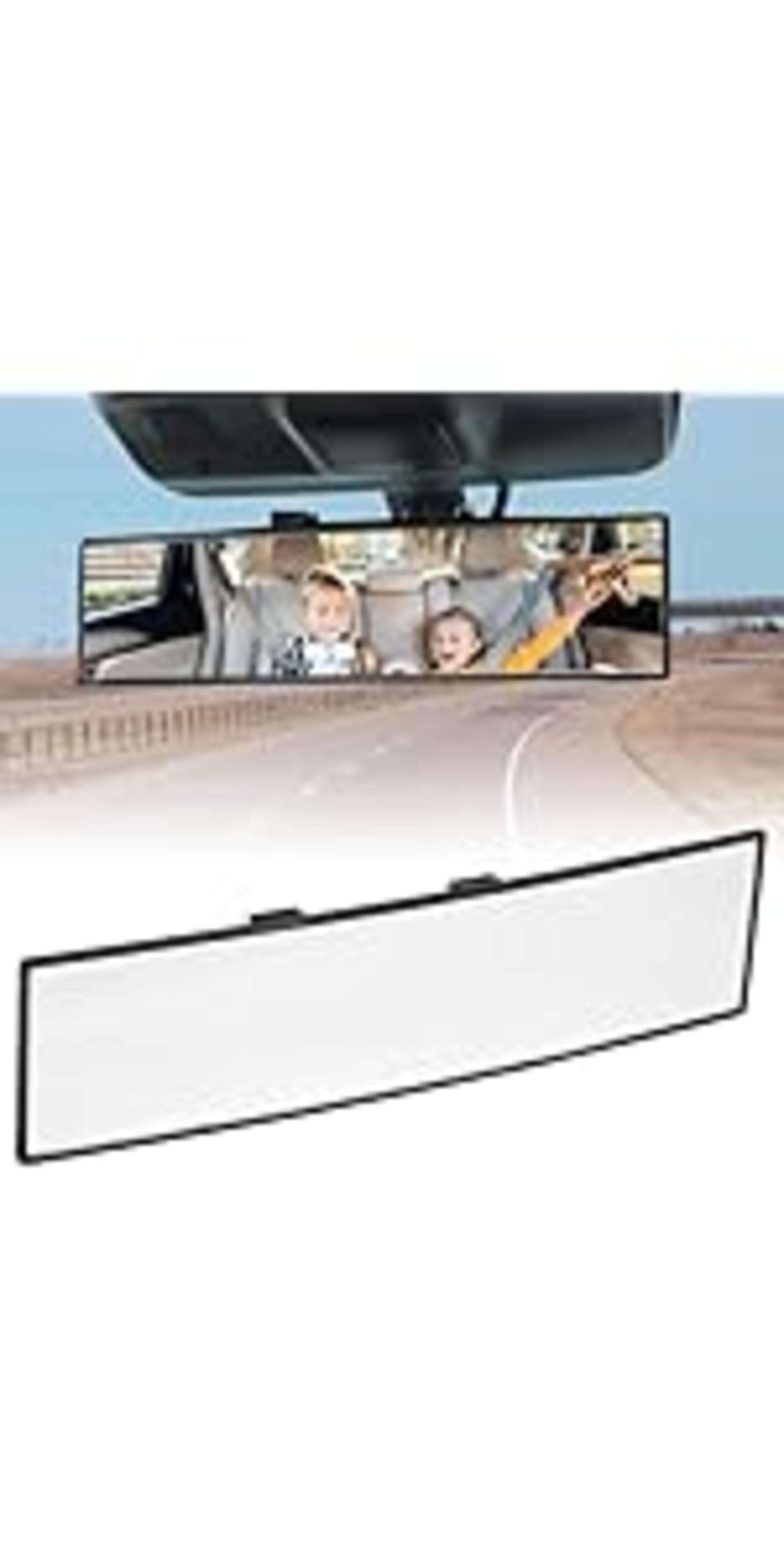 11.81 Inch Panoramic Convex Interior Clip-on Wide Angle Mirror for Car SUV Trucks image 18
