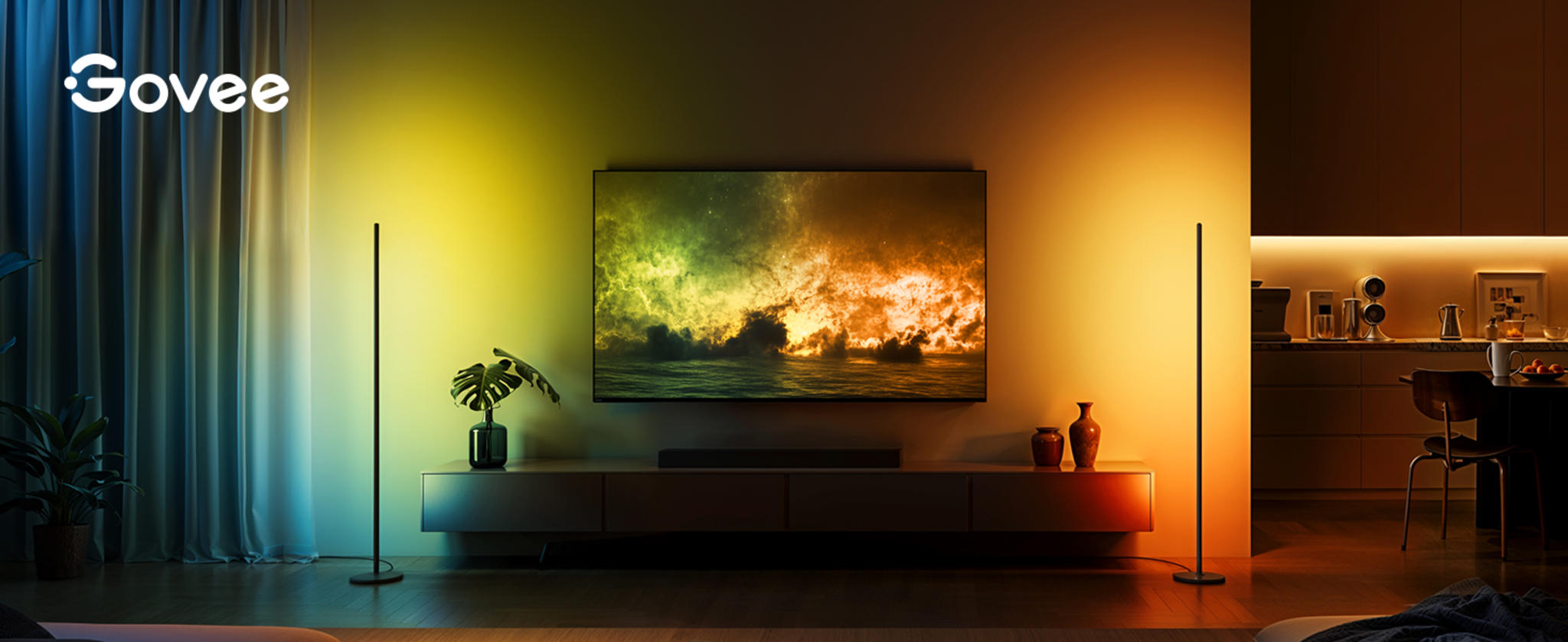 RGBIC Smart Floor Lamp with Music Sync, 1000 Lumen Color Changing Standing Lamp image 7