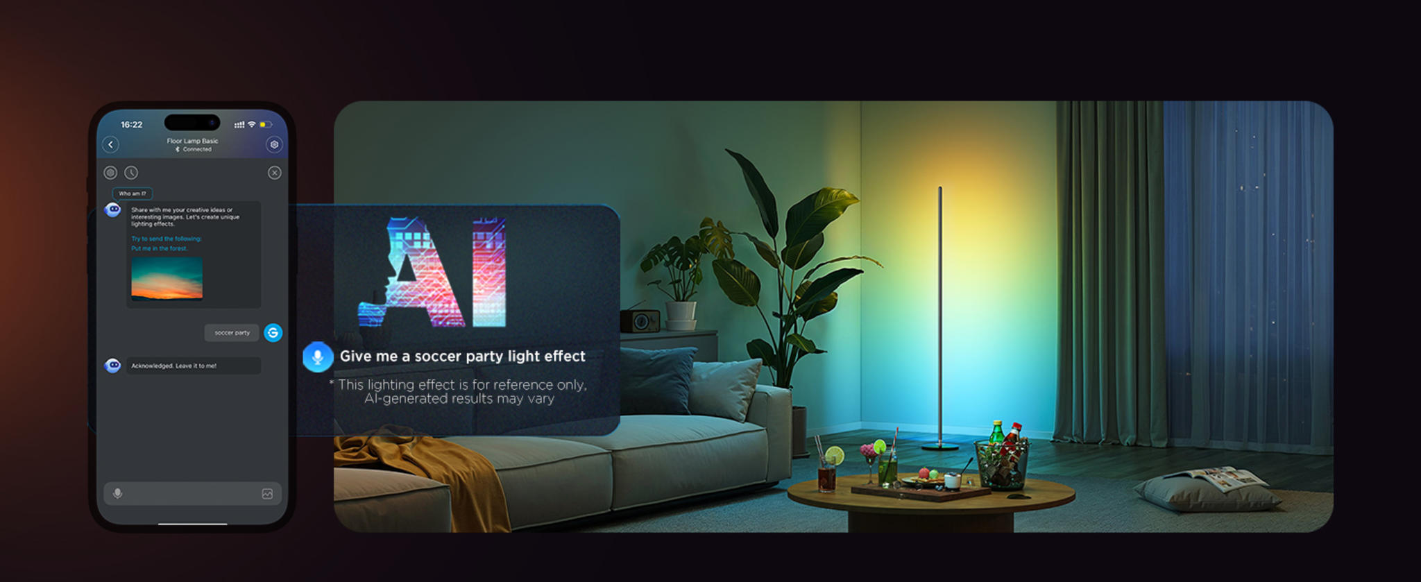 RGBIC Smart Floor Lamp with Music Sync, 1000 Lumen Color Changing Standing Lamp image 10