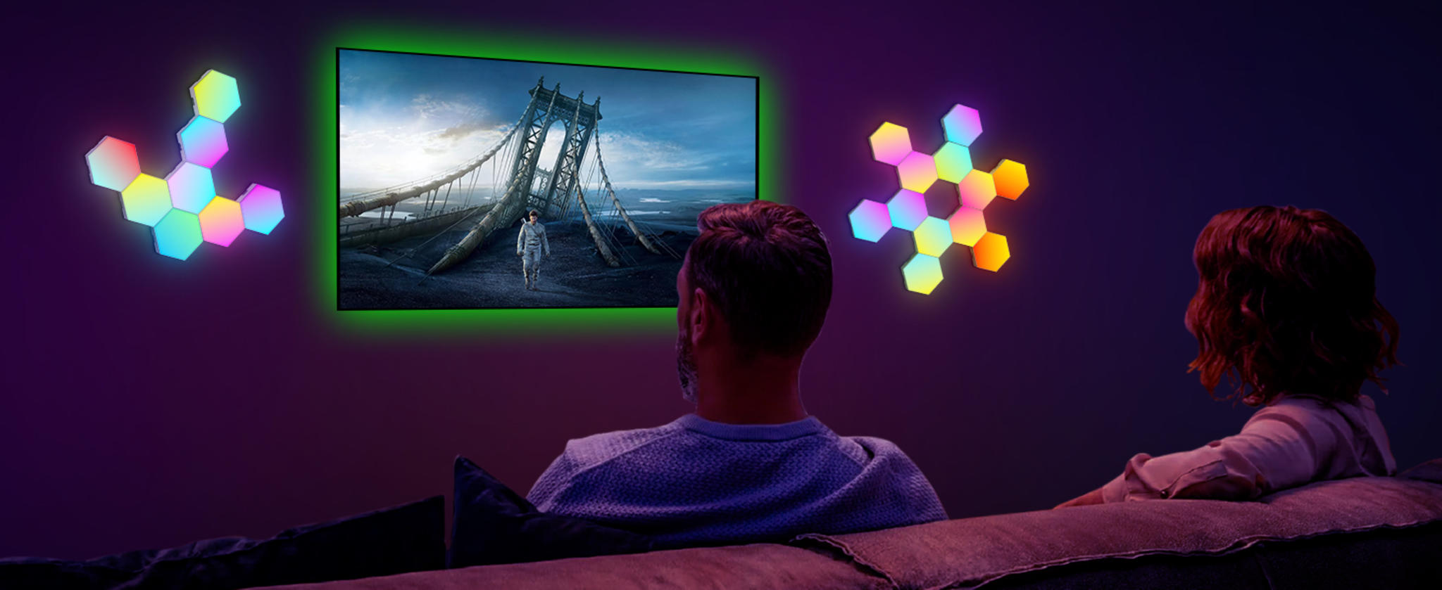 12 Pack Hexagon RGB Wall Panels - Smart LED Lights image 14