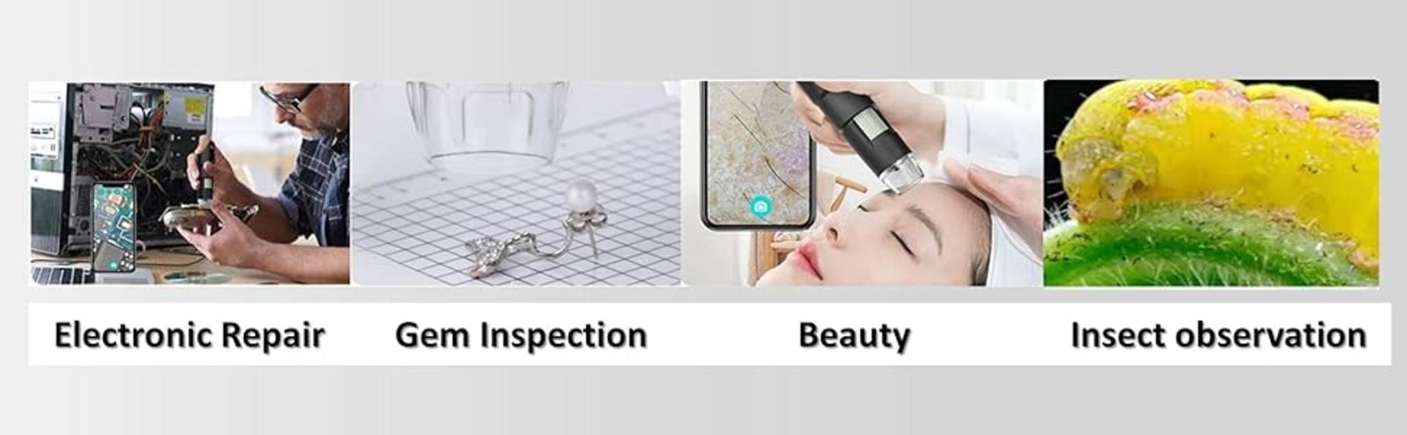 USB Digital Microscope with 50x-1600x Magnification, 1440P HD Camera, 8 LED Lights for iOS/Android image 7