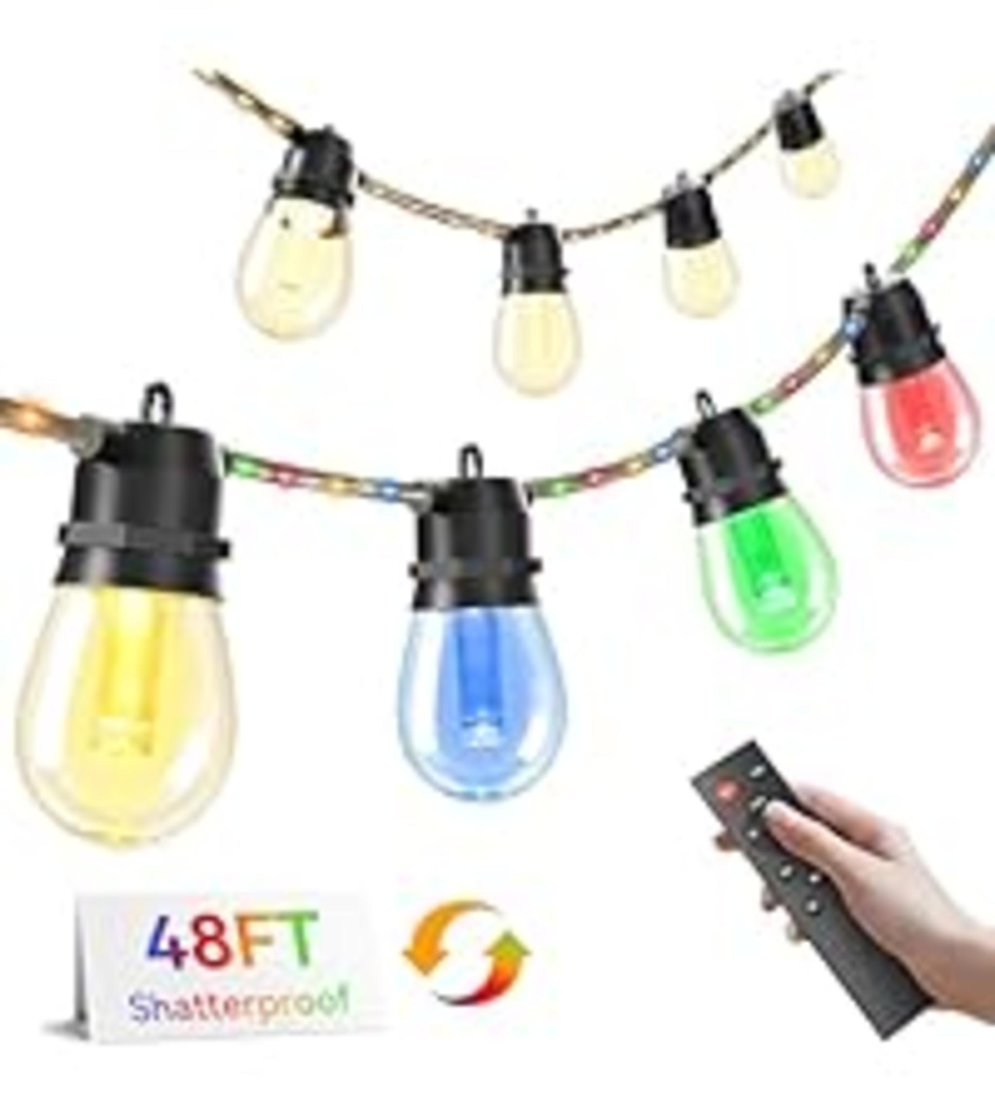 100FT Outdoor LED String Lights with 52 Shatterproof Vintage Edison Bulbs, Waterproof Dimmable Patio Lighting image 26