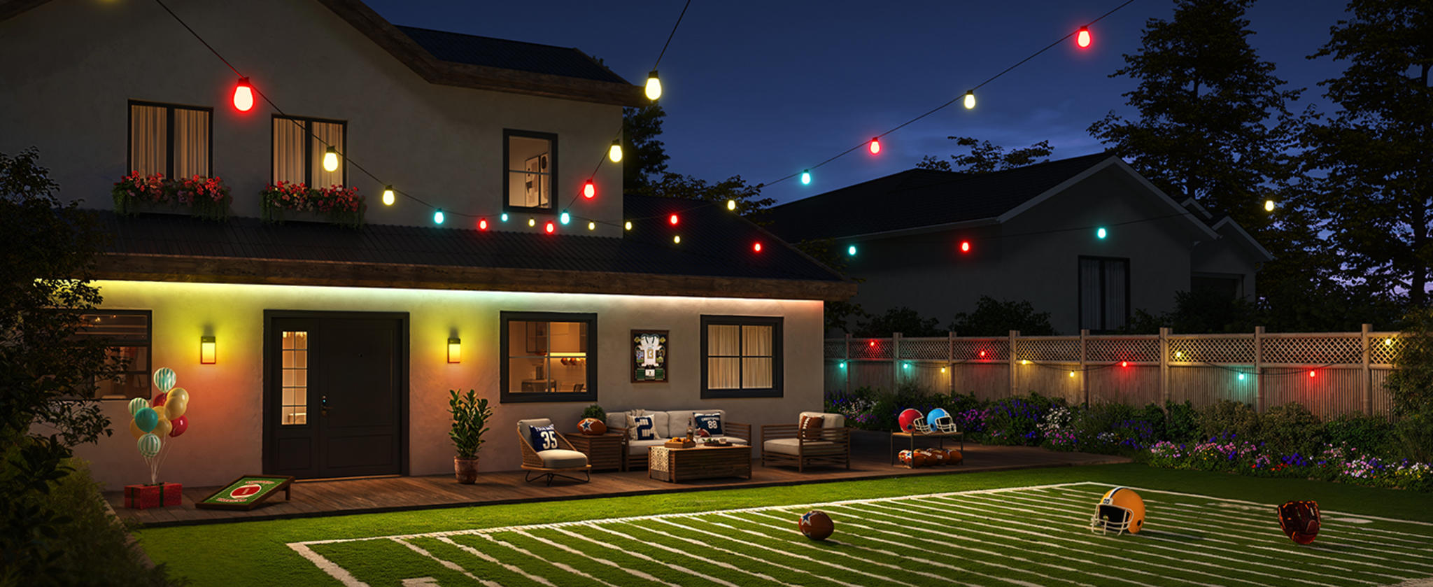 96ft Smart RGBIC Outdoor String Lights with 30 LED Bulbs image 17