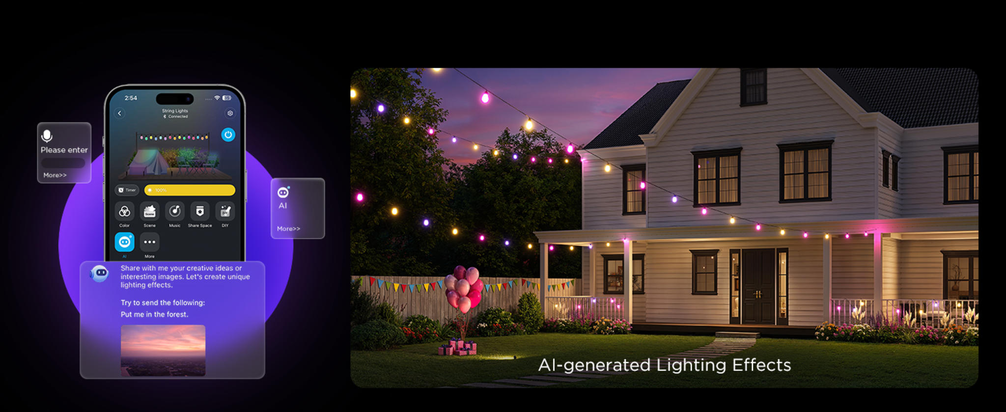 96ft Smart RGBIC Outdoor String Lights with 30 LED Bulbs image 23