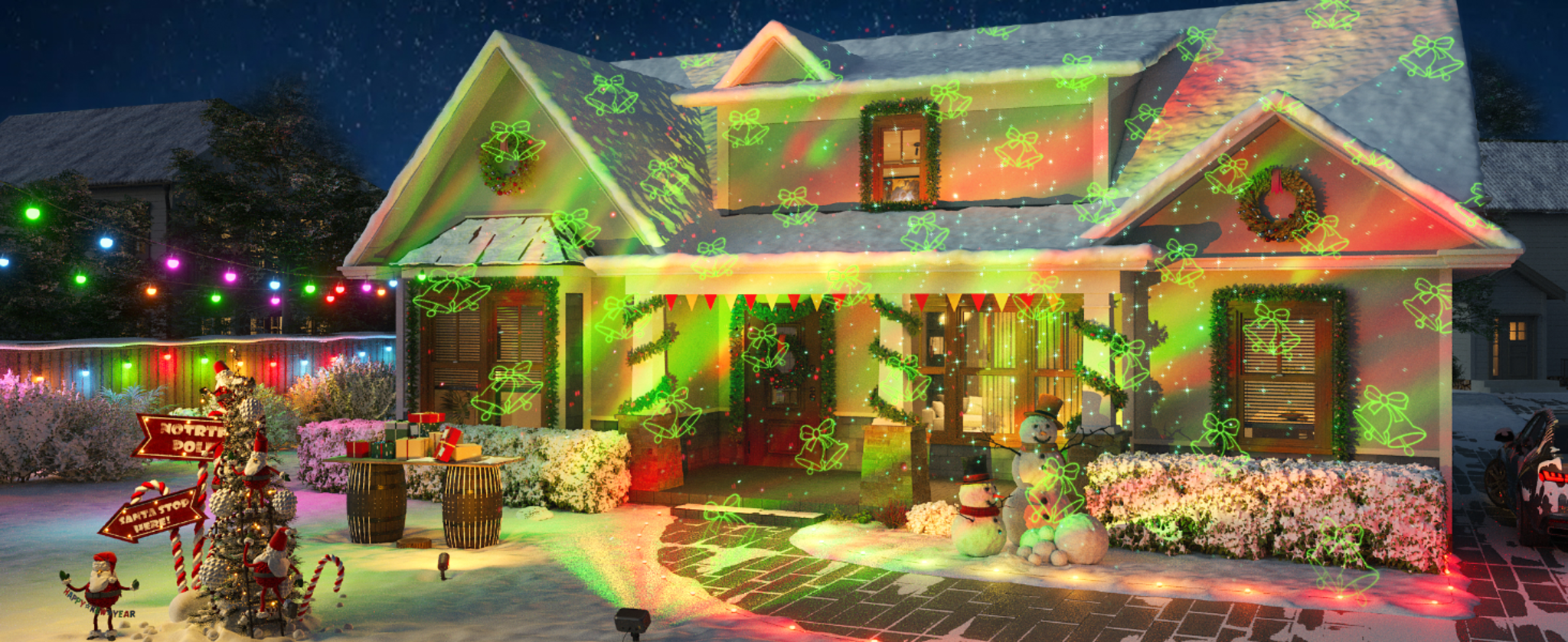 96ft Smart RGBIC Outdoor String Lights with 30 LED Bulbs image 25