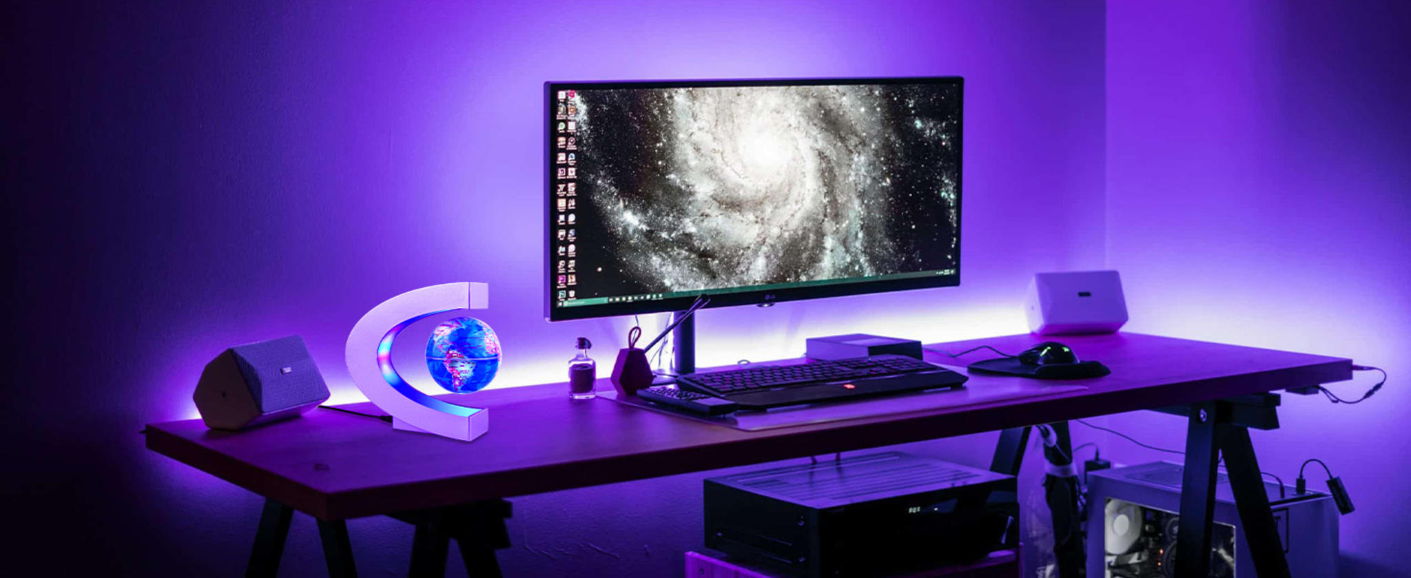 Magnetic Levitating Globe with LED Lights - 7 Color Floating World Desk Decor image 9