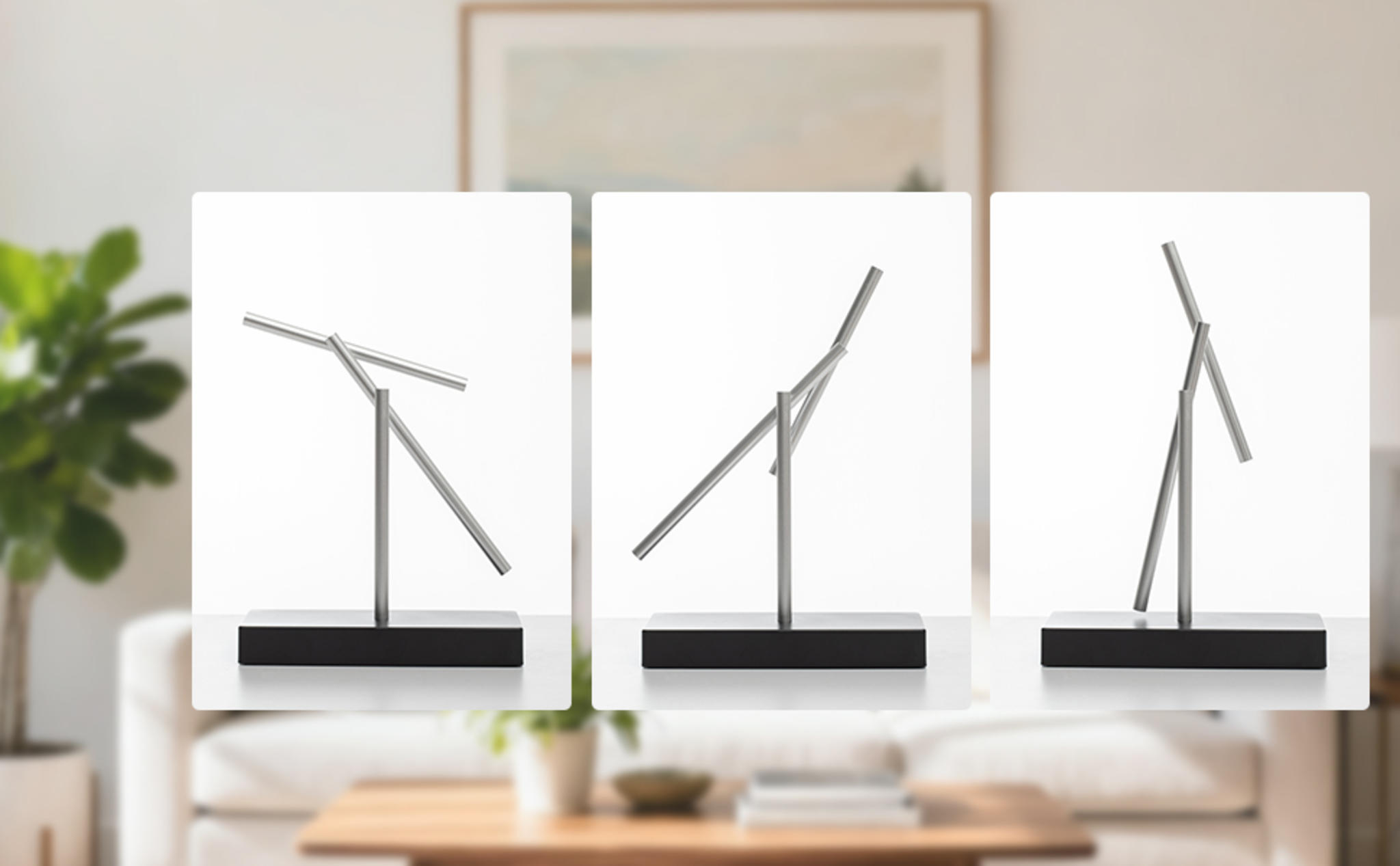 Kinetic Energy Sculpture Pendulum Perpetual Motion Desktop Ornament Silent Metal Desk Toy image 7