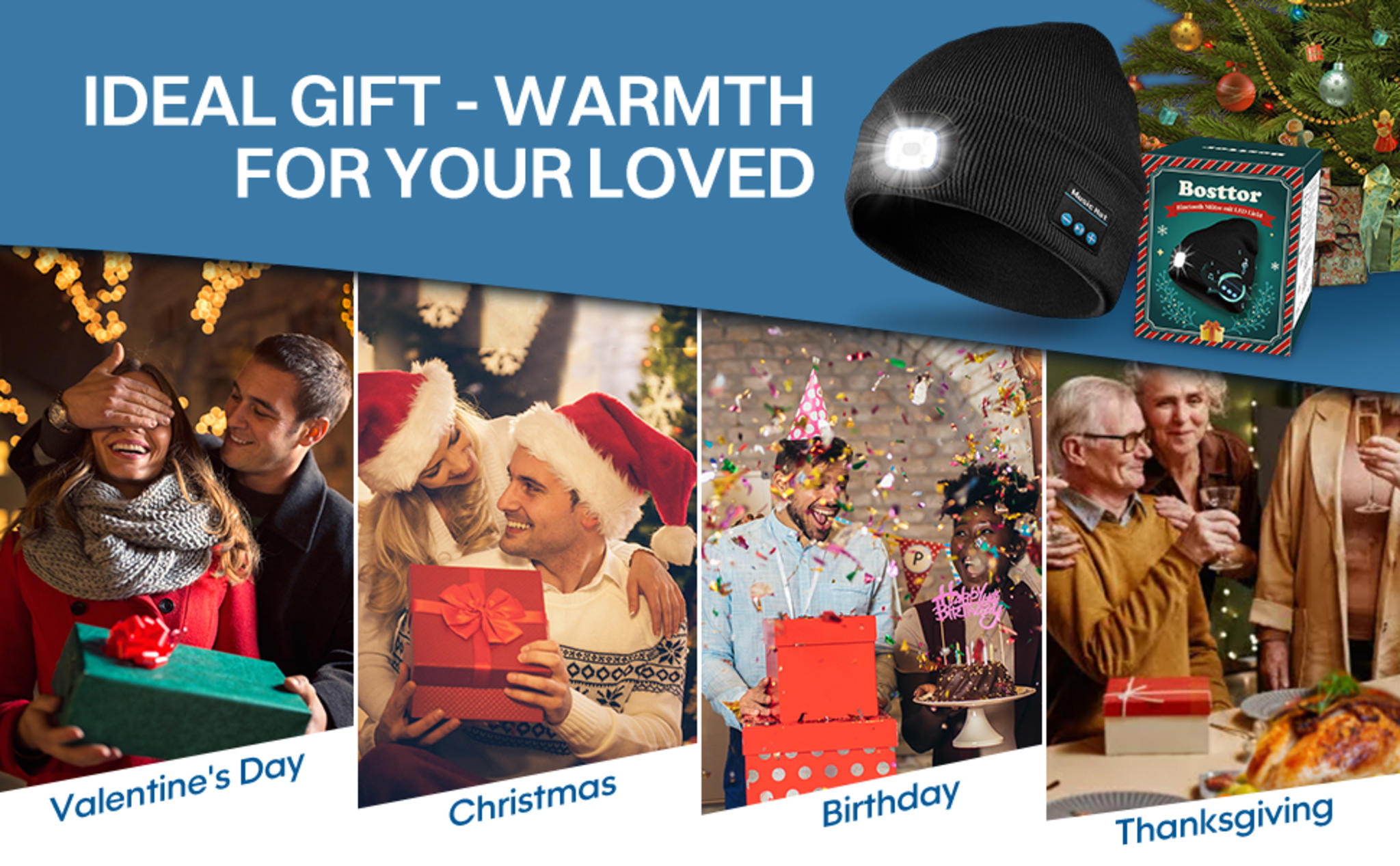 Bluetooth Beanie Hat with LED Headlamp, Built-in Speakers & Mic image 14