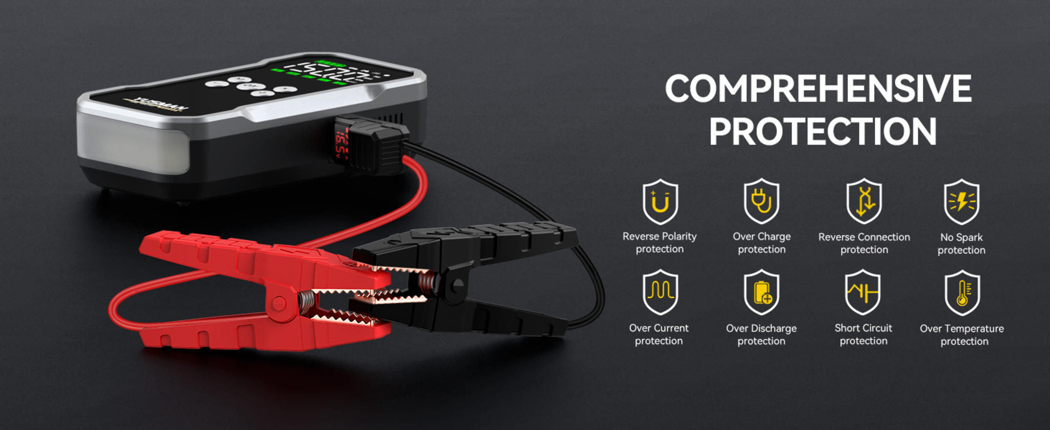6000A Car Jump Starter with Air Compressor, 15800mAh Power Bank & LED Flashlight image 18