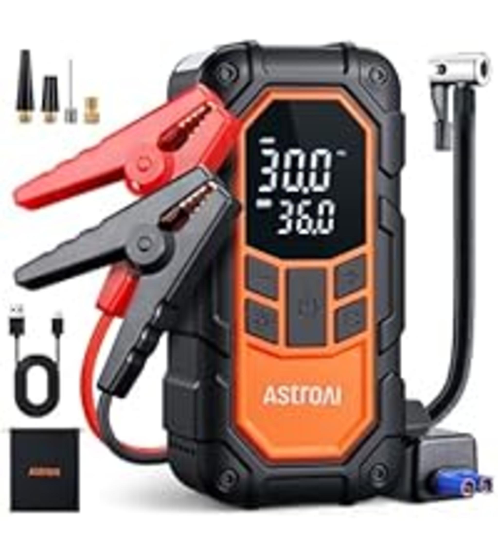 3000A Peak Car Battery Jump Starter with 150PSI Air Compressor image 8