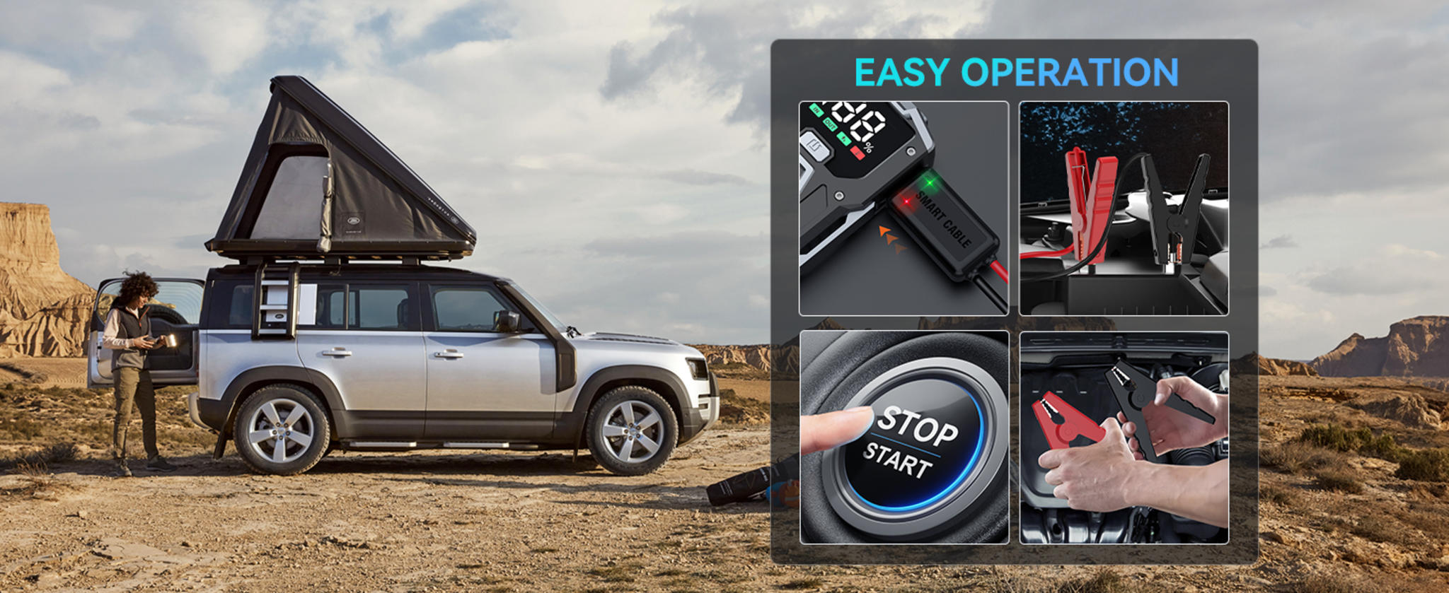 12V 8-in-1 Jump Starter with 6000A Peak, Quick Charge Power Bank for 7.0L Gas/5.5L Diesel Engines image 12