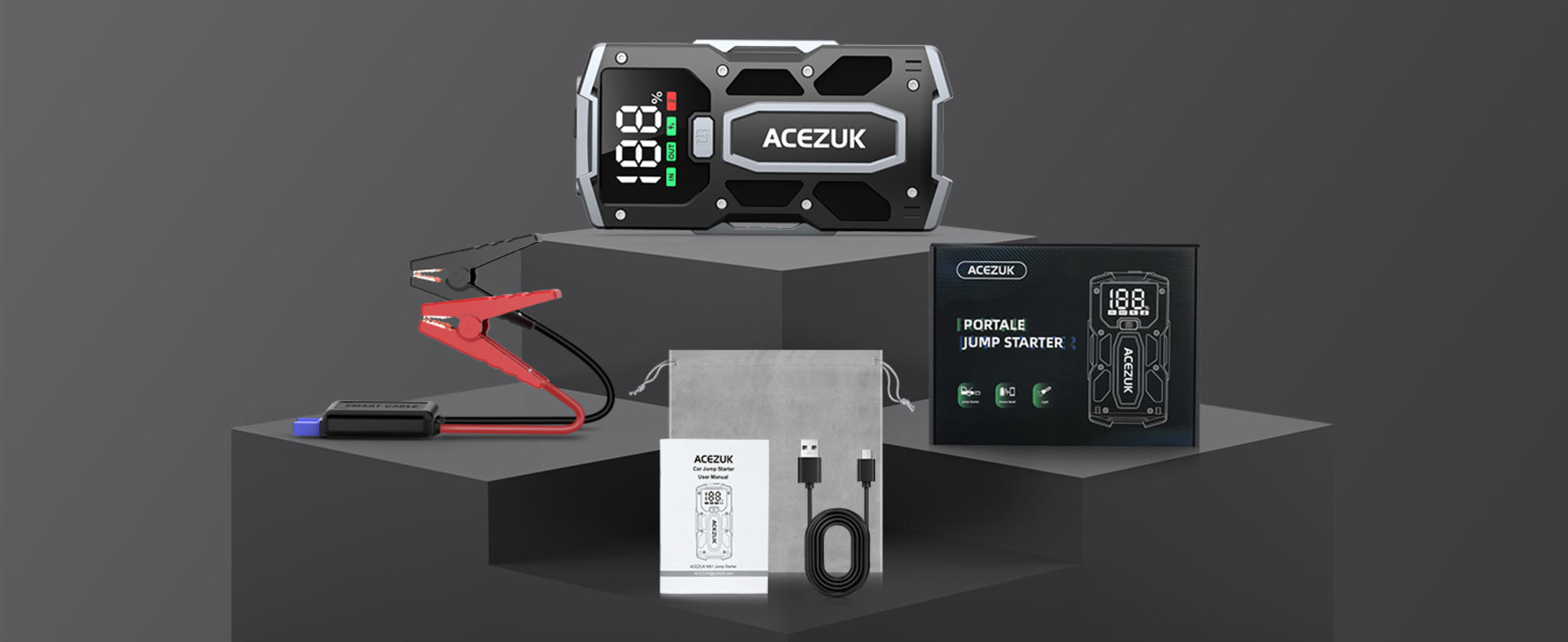 12V 8-in-1 Jump Starter with 6000A Peak, Quick Charge Power Bank for 7.0L Gas/5.5L Diesel Engines image 13