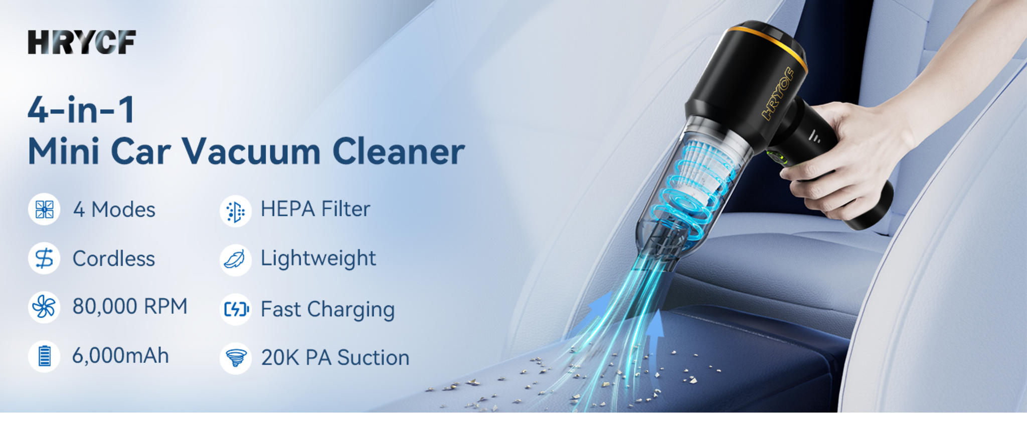 4-in-1 Handheld Vacuum with 20000PA Suction image 26