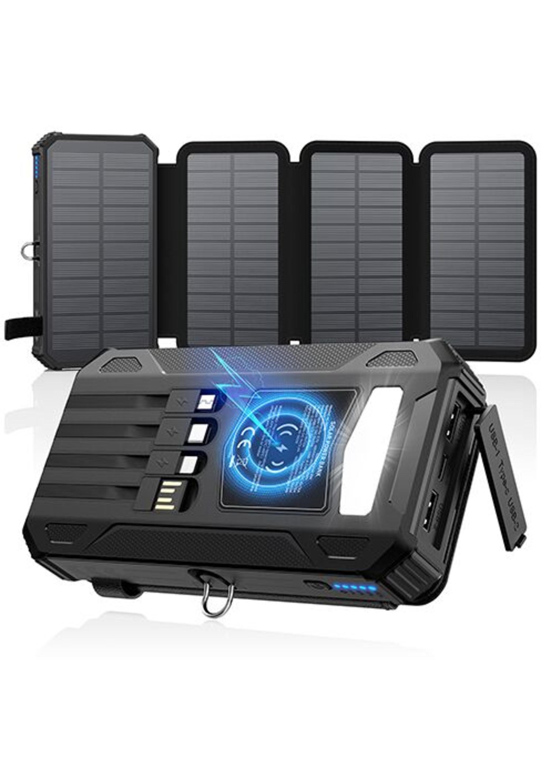 48000mAh Solar Power Bank with Wireless Charging, 4 Built-in Cables & Fast PD QC 3.0 image 23
