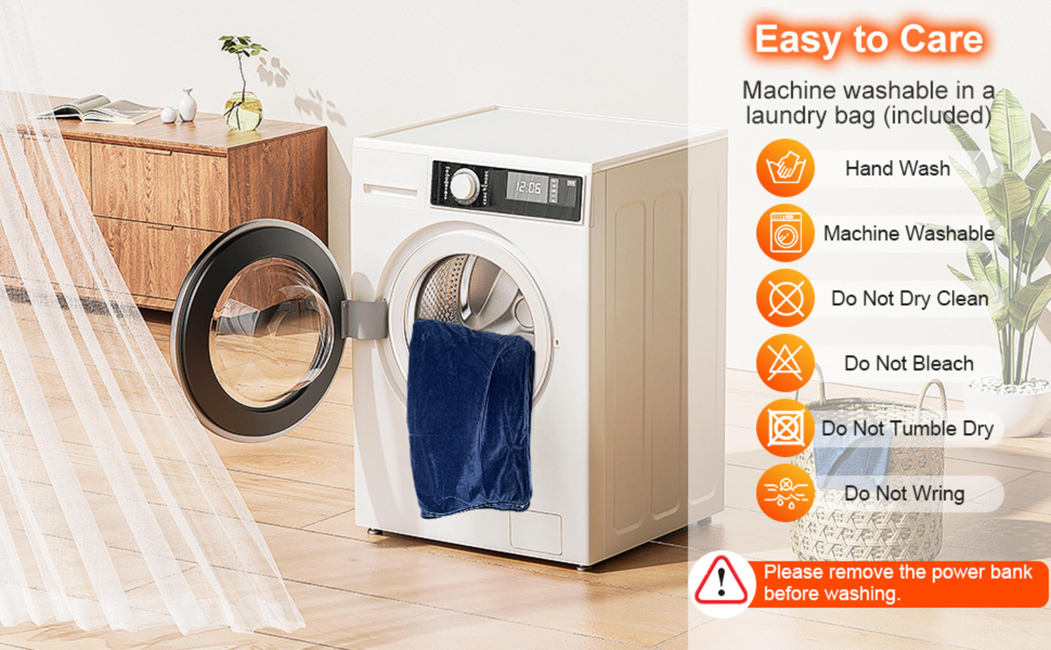 Cordless USB Heated Blanket with 10000mAh Battery & 3 Heat Levels image 11