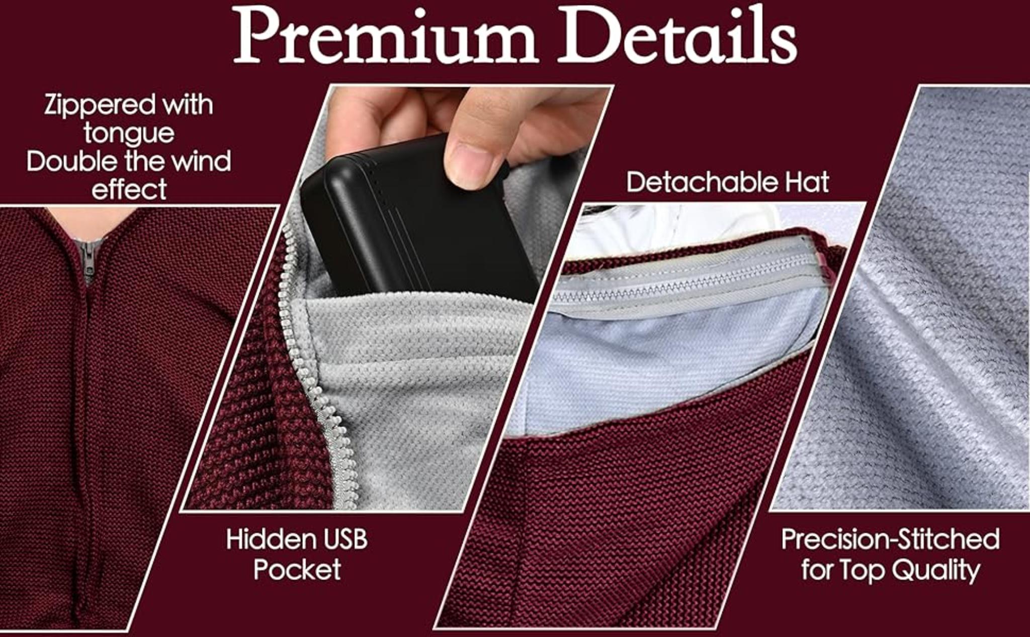 71" Wearable Heated Blanket Shawl with Power Bank, 11 Heating Zones & 3 Heat Settings image 11