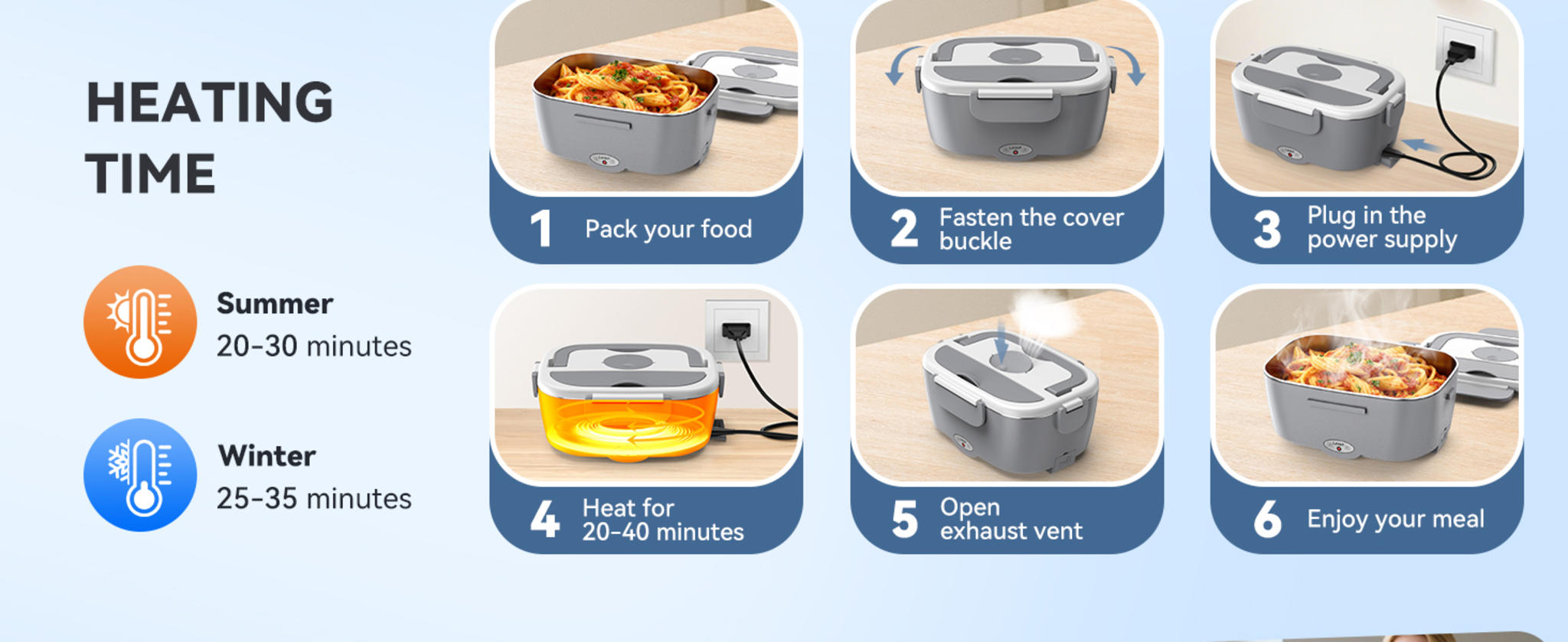 80W Electric Lunch Box with Dual 1.5L Stainless Steel Containers image 11