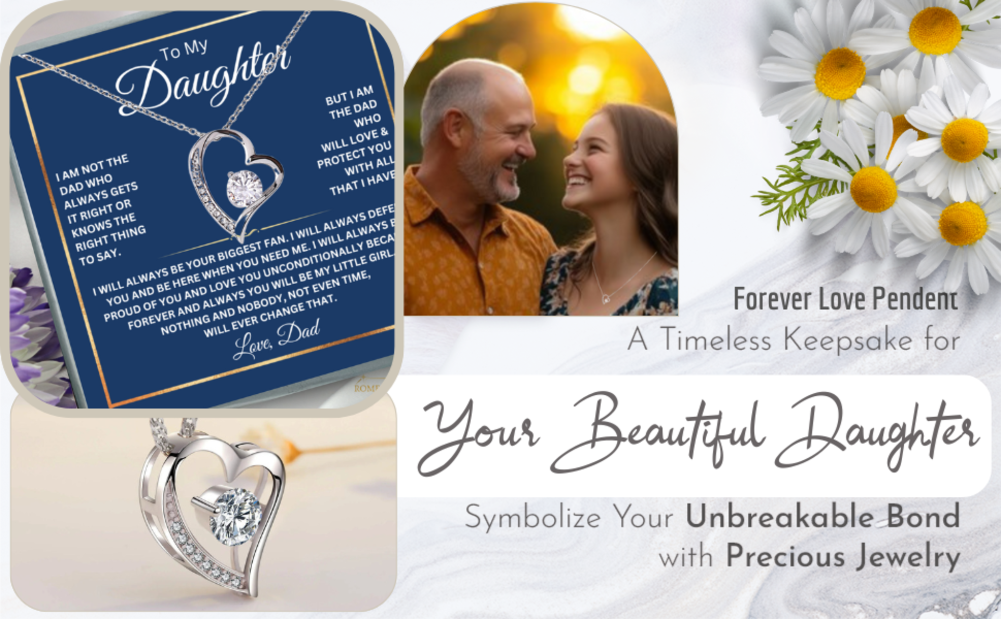 14K Gold Daughter Necklace with Heartfelt Message, Perfect Gift from Parents for Birthday or Graduation image 7