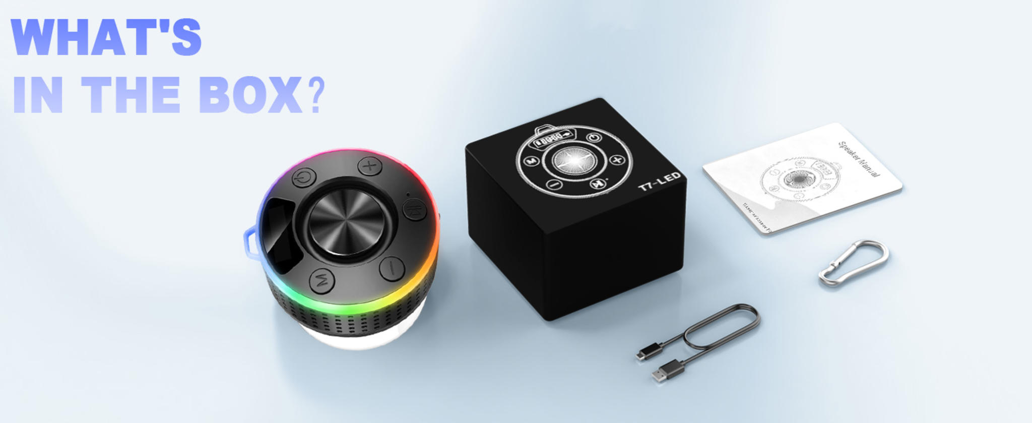 Portable Bluetooth Speaker with Stereo Sound, LED Light, and Suction Cup image 15