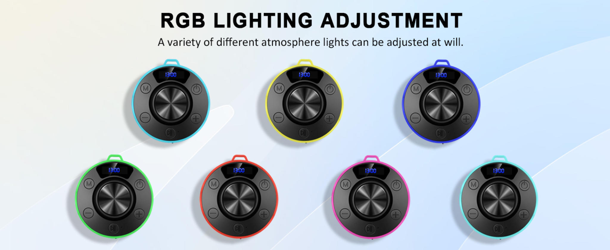 Portable Bluetooth Speaker with Stereo Sound, LED Light, and Suction Cup image 17