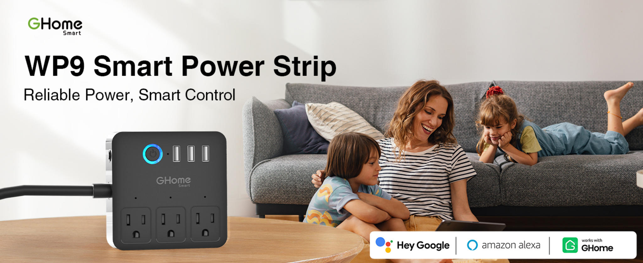 Smart Power Strip with 3 Outlets & 3 USB Ports, Voice Control, Timer, Travel-Friendly image 7